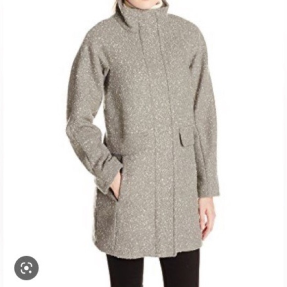 𝅺VINCE CAMUTO funnel wool blend fully lined coat jacket full zipper coat grey 1X - Picture 1 of 14